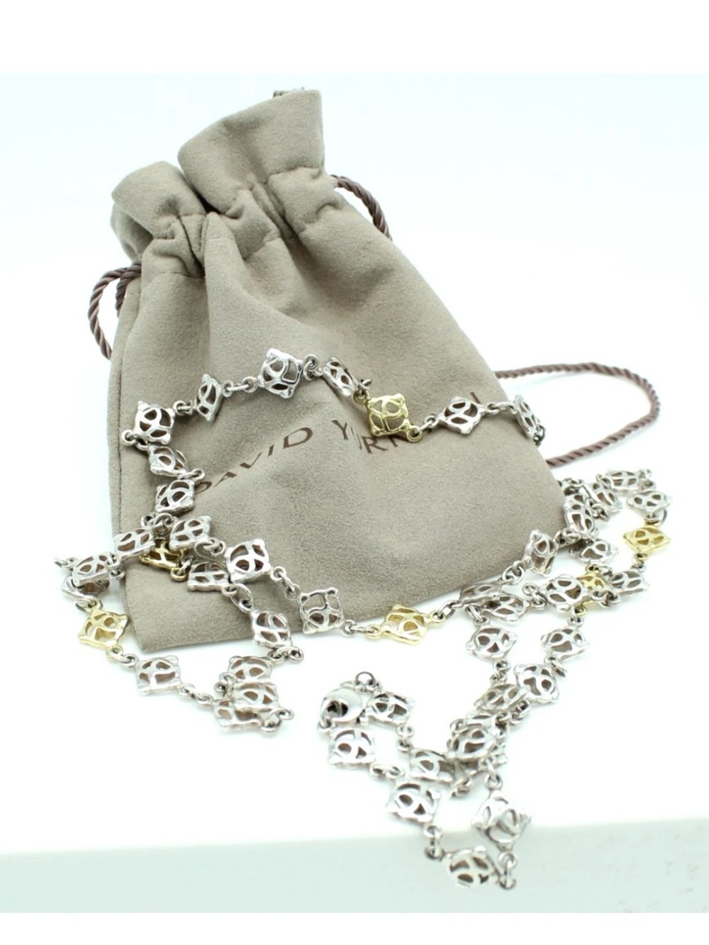 DAVID YURMAN Logo Chain, 925
Sterling Silver & 18k Gold Necklace, 33.5” Long